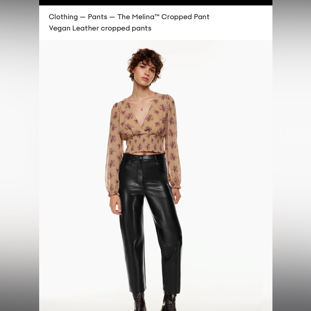 Wilfred cropped vegan leather Aritzia  pant